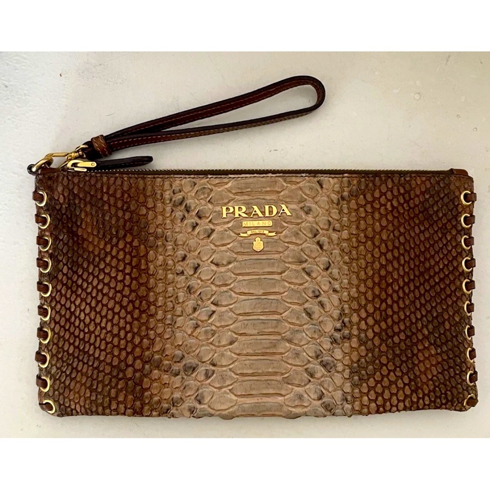 Prada Pitone Python Clutch - image 1